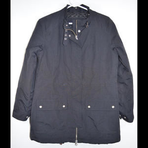 Lands' End Black Parka Jacket Quilted Lining No Hood Women's S 6-8